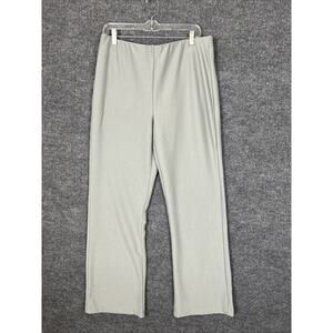 Legacy Womens Textured Knit Pull On Flare Pants Size Large Gray Office Career